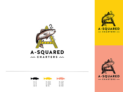 A-Squared Charters branding charters colors fish fishing identity logo ocean