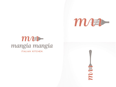 Mangia Mangia Logo branding food italian italy logo mangia pasta restaurant spaghetti type letters typography