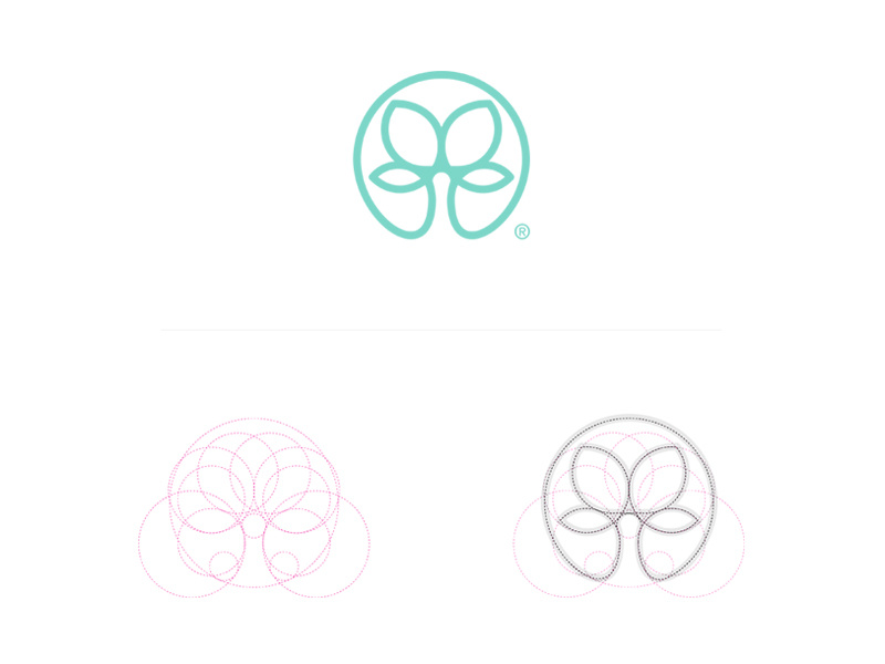Symmetree process circles logomark icon minimal geometry shapes symmetry tree branding logo