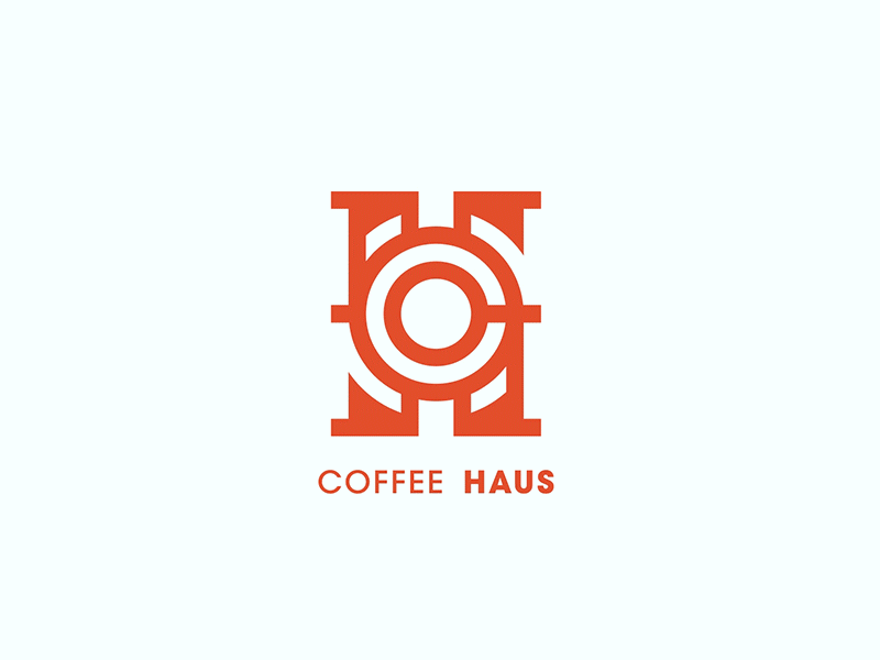 Coffee Haus Logo Process animation branding coffee logo logotype monogram process type