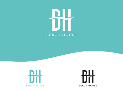 Logo For BeachHouse beach boutique branding hotel identity letters logo ocean travel water wave
