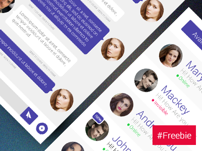 Flat Chat App UI iOS7 Free PSD free download chat app ui message retina ready easy simple design psd ios7