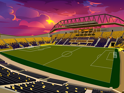 Stadium Vector Poster Illustration. fiverr.com/ibrahim9962 architectural architecture art artwork digital art digital illustration drawing illustraion illustration illustration art illustrations illustrator portrait illustration poster poster art stadium sun sunset vector vector illustration