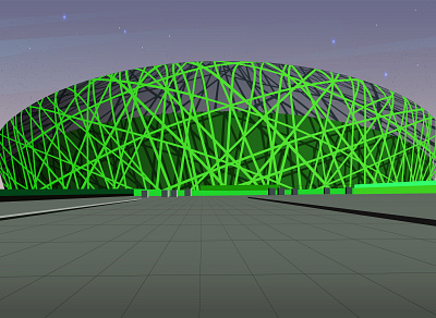 Beijing National Stadium vector illustration. avatar beijing national stadium digital art digital illustration drawing illustraion illustration illustration art illustrations illustrator pekin portrait illustration poster stadium