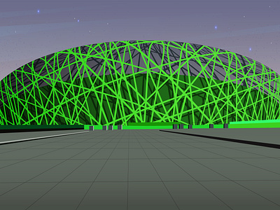 Beijing National Stadium vector illustration.