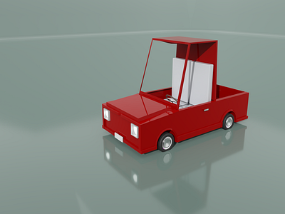 Red cartoon car 3d cartoon design illustration