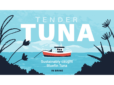 Tender Tuna - Brine design drawing illustration illustrator nature package design packaging print tuna