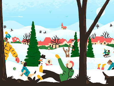 Snow Day! design drawing editorial illustration illustration illustrator print snow