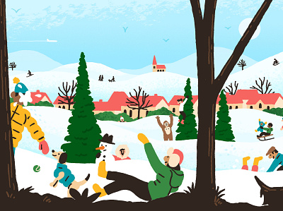 Snow Day! design drawing editorial illustration illustration illustrator print snow