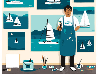 I Like Boats boats design drawing editorial illustration illustration illustrator print