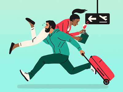 What kind of airport person are you? airport design drawing editorial illustration holiday illustration