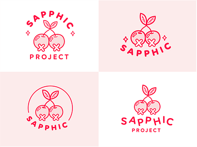 Sapphic Project: Logos brand identity design branding cherry cherry pie design drawing illustration illustrator lgbt lgbtq logo logo design logo mark sapphic typography vector work mark