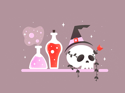 Skulls and Potions brand identity design branding design drawing gradient illustration illustrator potions procreate skulls vector