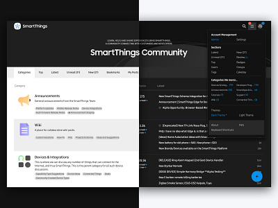 Community Forum for SmartThings community design discourse forum frontend icons ui ux web design