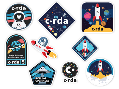 Custom stickers for Corda icons illustration logo sticker vector