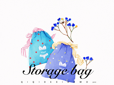 storage bag 小清新 少女 插图 插画 文艺 水彩 设计