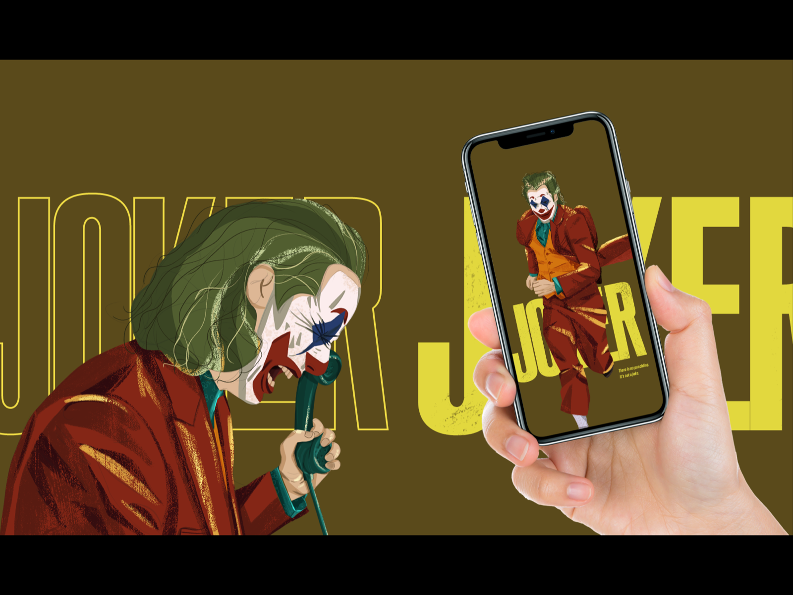 JOKER 人像 人物 小丑 手绘 插图 插画 文艺 电影 设计
