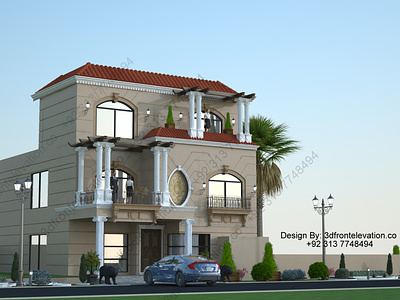 10 marla House Design in Margalla View Housing Society, D-17 10 marla house design 10 marla residential 3d ar architecture design exterior front elevation graphic design home house house design islamabad margalla view housing society pakistani house design