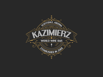 Kazimierz World Wine Bar of Scottsdale, Arizona american arizona design food logo restaurant scottsdale sign signage vector
