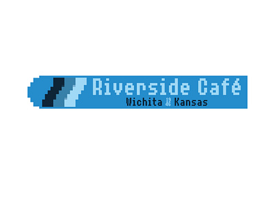 Riverside Café of Wichita, Kansas american branding design food kansas logo restaurant sign signage vector wichita