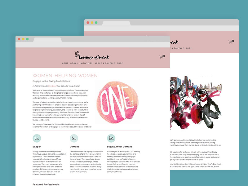 Women@Work website close up icons illustration templates branding responsive ux ui web design