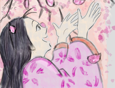 kaguya anime cartoon colored girl illustration