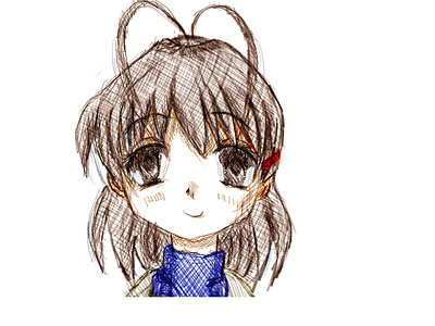 Boceto anime clannad colored girl illustration nagisa