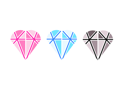 Diamond hearts illustration random