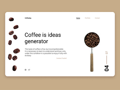 Website about coffee coffee coffee bean coffeeshop concept design designer light minimal minimalism web webdesign website