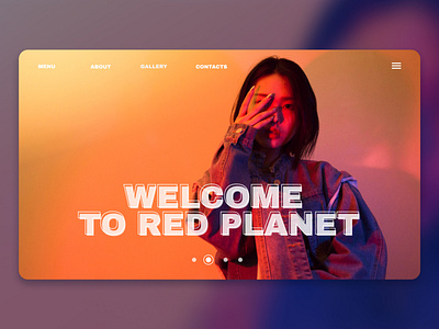 Welcome to Red Planet (in my design) design girl homepage minimalism orange purple ui webdesign woman