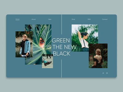 Clothing store home page blue cloth design designer green homepage shop simple store webdesign