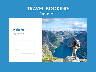 Travel Booking Signup Form signup travel ui