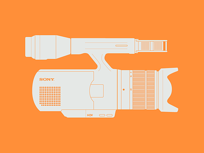 Camcorder illustration flat illustration orange
