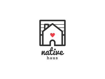 Native Haus Logo brand german haus heart house languages logo paper goods