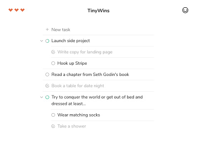 TinyWins - A simple to-do app for busy geeks