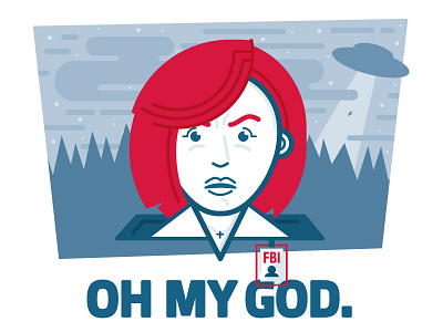 Oh my god. alien fbi gillian anderson illustration scully the x files ufo