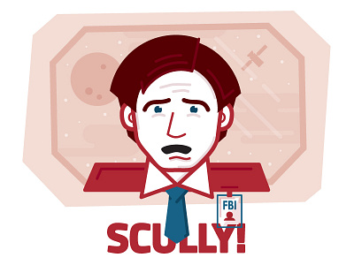 Scully! alien david duchovny fbi illustration moon mulder outer space satellite the x files ufo