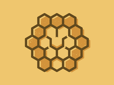 Hexagon Lion hexagon illustration line lion texture