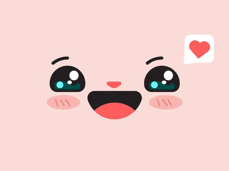 Kawaii! cute face illustration japan kawaii laugh