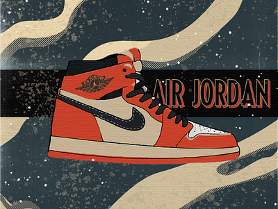 Nike Air Jordan Illustration branding concept cover cover art covers design icon illustraion jordan 1 minimal nike nike air jordan nike shoes print texture vector