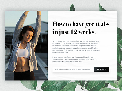 Daily UI: A fitness newsletter subscription page concept dailyui design fitness layout newsletter sport typography ui unsplash user interface webdesigner