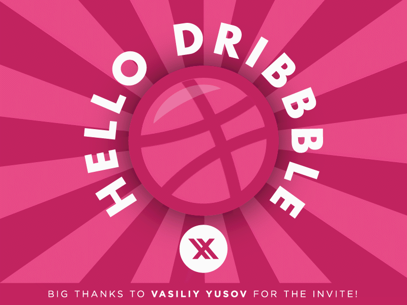 Hello Dribbble! animation design draft illustration thank you