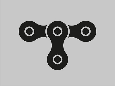 T chain icon bike branding chain design icon identity logo minimal t vector