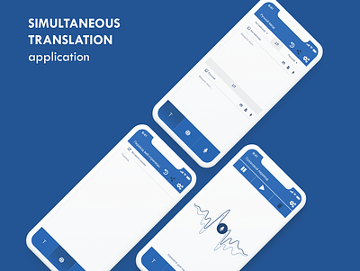 Translation app app design blue classic blue interpreter minimalism translation words