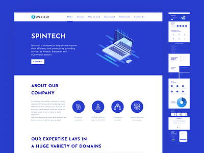 Landing page for IT companies blue design it minimalism ui