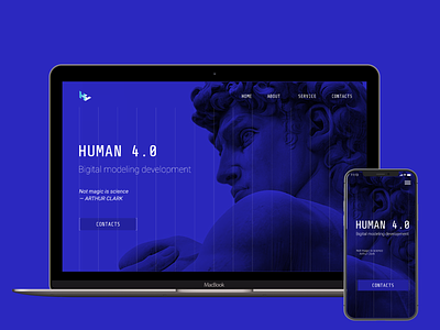 UI HUMAN 4.0 blue design human idenity it logo minimalist ui