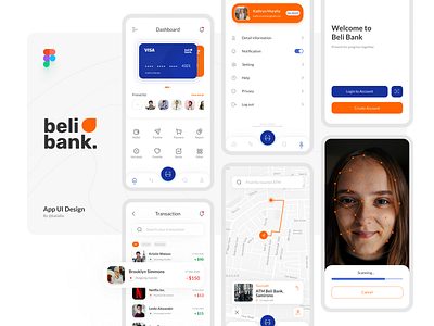 Beli Bank - Mobile App Design animation app design flat icon minimal trendy design typography ui ux