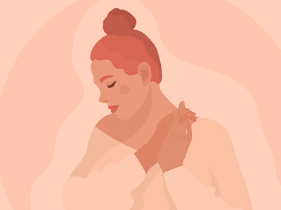Tender woman beauty girl moles pastel tender vector illustration woman