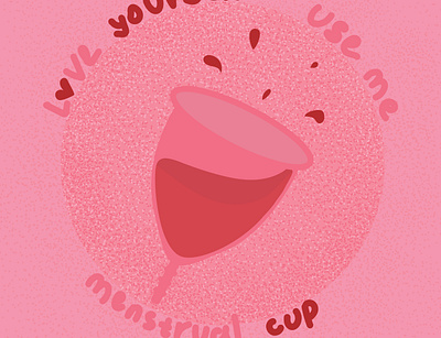 menstrual cup art branding cup design flat illustration menstrual cup menstruation vector woman