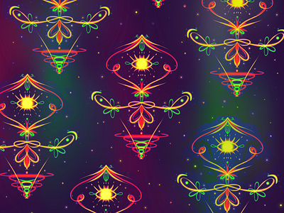 Neon pattern eye magic neon pattern space